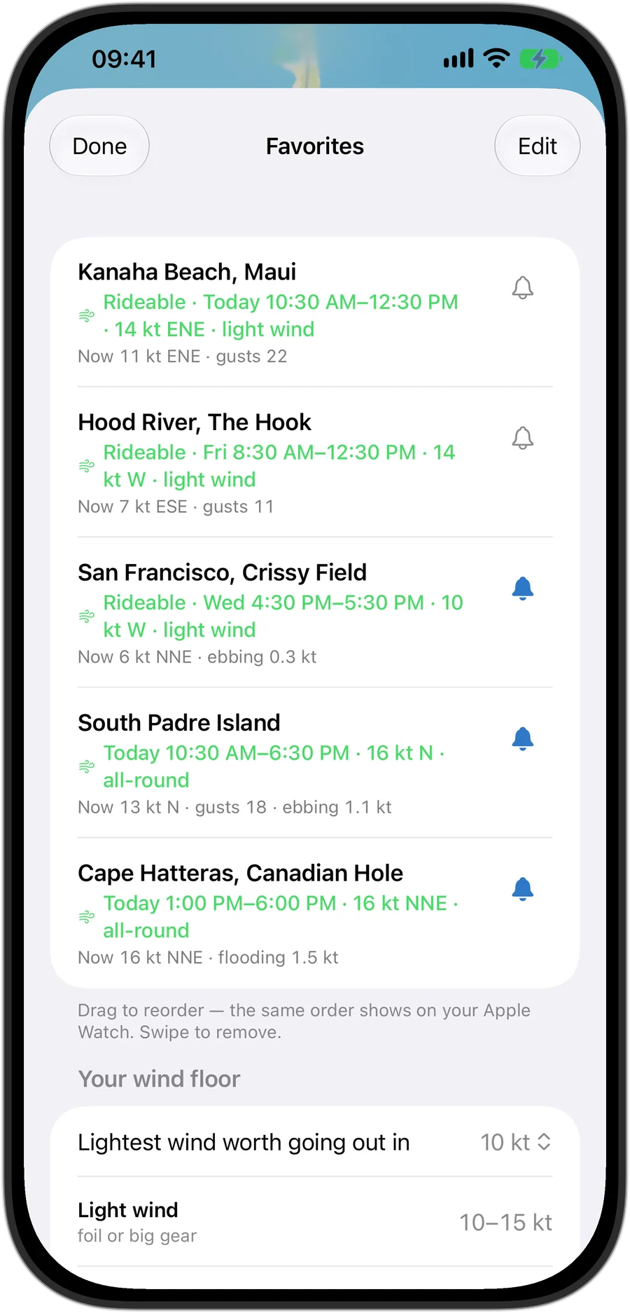 WindWaterSail: you set the wind floor
